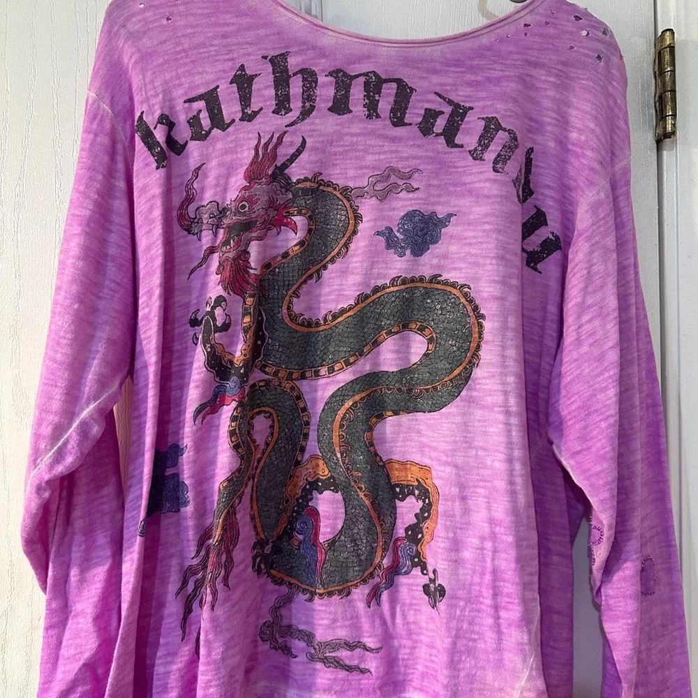 Magnolia Pearl Love Pink Purple Dragon Graphic Top - Picture 2 of 7